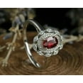 thumbnail image 3 of 2.10Ct Oval Cut Simulated Red Garnet Women's Engagement Gift Ring 14K White Gold Plated, 3 of 3