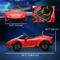 thumbnail image 3 of Qaba Voiture Électrique 12V pour Enfants, Voiture RC Électrique pour Enfants sous Licence Lamborghini, Jouet à Chevaucher pour Tout-Petits, Rouge, 3 of 9