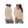 thumbnail image 4 of Anygrew Womens Sweater Long Sleeve Knit 2025 Fall Quarter Zip Fitted Business Casual Work Warm Pullover Tops, 4 of 9