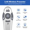 thumbnail image 2 of Control remoto inalámbrico Presentation Clicker QUI USB plateado con alcance de 100 m, 2 of 6