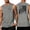 Gray, variant on Men's Athletic Tank Top with Freedom Slogan and Distressed American Flag Featuring Sleeveless Fit for Workout Sessions Running Jogging Sports Activities Wine XXXXL