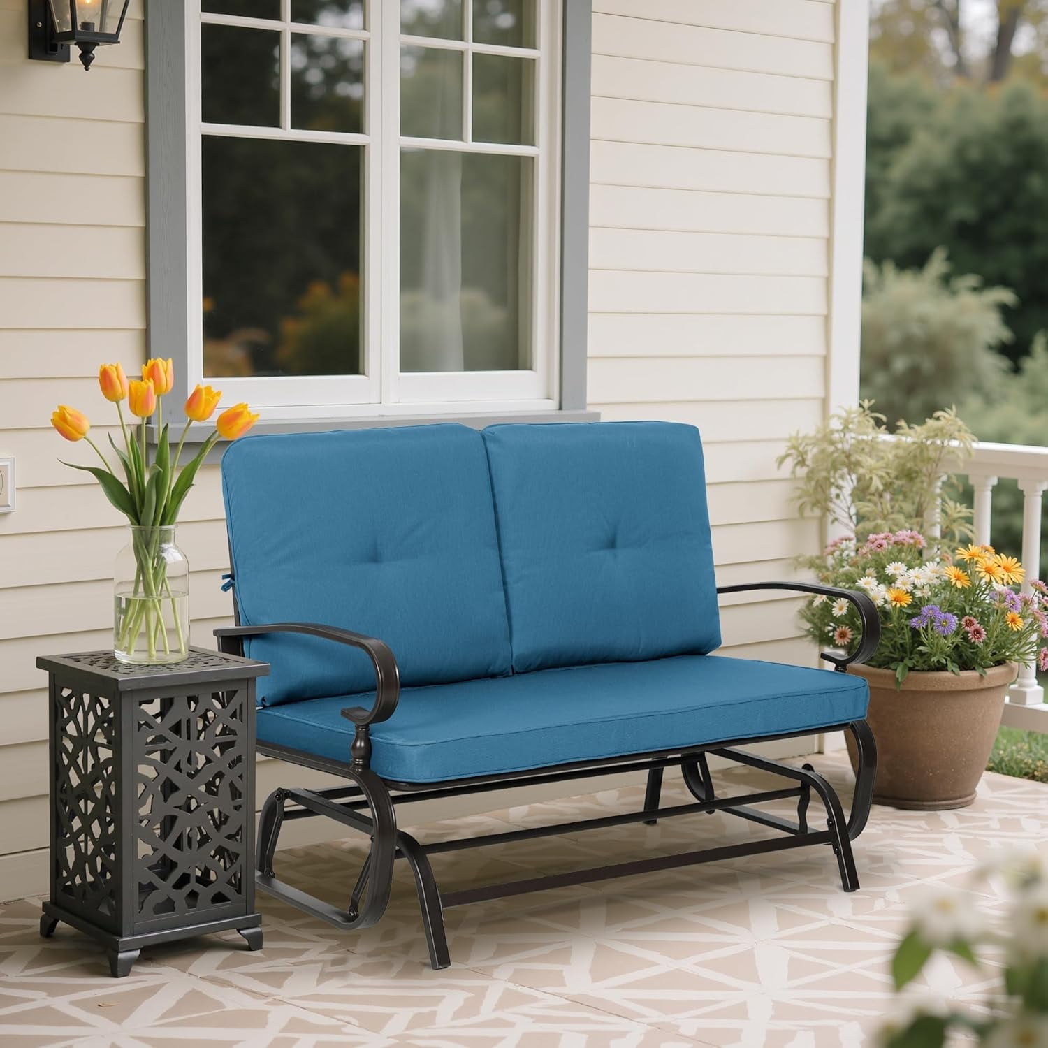 Outdoor Bench Amazon Glider Bench SOLAURA 2-Person Outdoor Swing