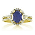 thumbnail image 2 of Gem Stone King 2.16 Ct Oval Blue Lapis 18K Yellow Gold Plated Silver Ring, 2 of 4