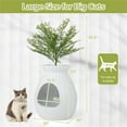 thumbnail image 3 of Demi Bonn 63L Smart Plant Cat Litter Box Enclosure Furniture with Electronic Odor Removal System, Hidden Cat House Washroom with Detachable Door Curtain, Scoop, White, 3 of 8