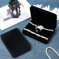 thumbnail image 6 of 2 pc 2 pcs Black Velvet Jewelry Set Box Rectangle 7x4.9x1.45 inch Jewelry Gift Box for Bracelet Necklace Earring Ring Luxury Jewellery Storage Box Travel Jewelry Organizer Case, 6 of 7