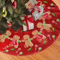 thumbnail image 5 of Christmas Gingerbread Man Candy Cane Tree Skirt Holiday Party Traditional Xmas Tree Mat Ornaments Tree Skirt for Christmas Decoration 36 Inch, 5 of 6