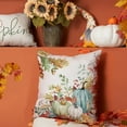 thumbnail image 2 of Fall Pillow Covers 18x18 inch Set of 2 Green Watercolor Pumpkin Fallen Leaves Decorative Throw Pillow Covers Autumn Thanksgiving Farmhouse Decoration for Home Couch 27, 2 of 6