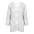 thumbnail image 5 of Crochet Lattice Tops For Women Crochet Mesh And Openwork Tops Pastel Tops For Women Short Sleeve Tops For Women Womens Summer Tops Crochet Lattice Top Womens Comfort Colors Tshirt, 5 of 5