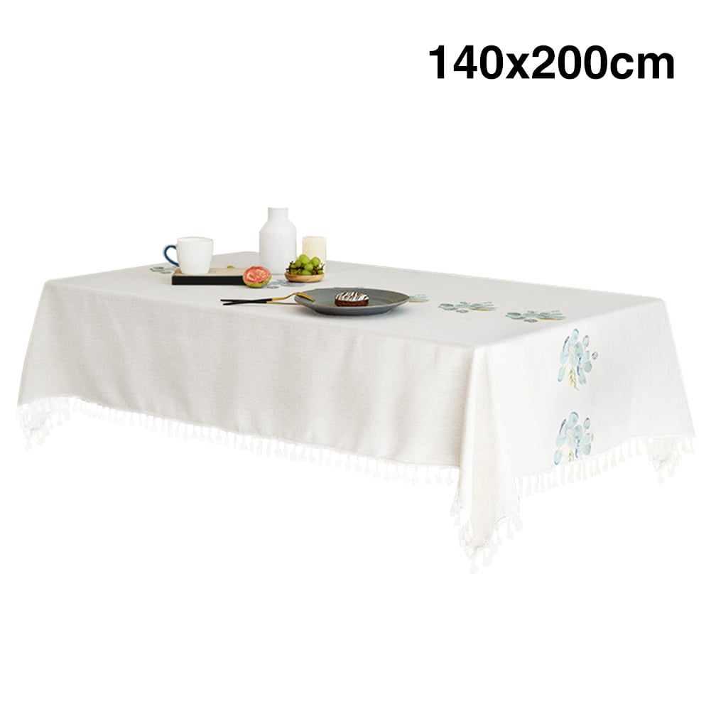 Details about   New Cotton Linen Plain Tablecloth Rectangular Table Cloth Cover Home Table Decor 