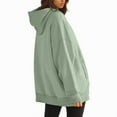 thumbnail image 5 of kamemir Women's Fashion Hoodies & Sweatshirts Women's Oversized Sweatshirt Crew Neck Long Sleeve Casual Slit Pullover Top Fall 2025 Teen Girl Preppy Clothes(Green,L), 5 of 6