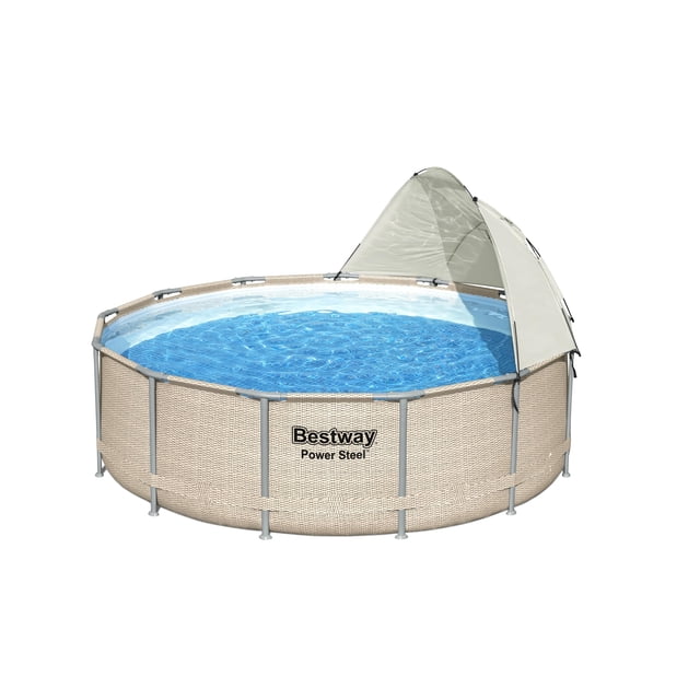 Alberca Estructural Redonda Bestway 3.96 x 1.07 m Con Bomba Filtro Tapa y Escalera 5614U