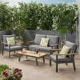 thumbnail image 2 of Noble House Sinclair Ensemble de Conversation Extérieur en Aluminium 4 Pcs Gris, 2 of 14