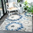thumbnail image 2 of SAFAVIEH Cabana Michelle Floral Indoor/Outdoor Area Rug, Grey/Blue, 3' x 5', 2 of 11