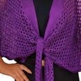 thumbnail image 4 of Women's Crochet Knit Shrug Hollow Out Mesh Tie-Front Cardigan for Summer Layering, 4 of 4