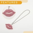 thumbnail image 5 of Unique Bargains 1 Pc Metal Faux Crystal Lips with Rhinestones Car Rear View Mirror Pendant Accessories Car Hanging Ornament Pink, 5 of 6