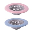 thumbnail image 1 of Colador de drenaje para fregadero de cocina, paquete de 2, tapón de silicona para fregadero de cocina con borde de acero inoxidable de 4,5 pulgadas de diámetro, 1 of 6