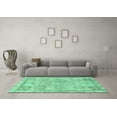 thumbnail image 3 of Ahgly Company Machine Washable Indoor Rectangle Abstract Turquoise Blue Modern Area Rugs, 2' x 5', 3 of 4