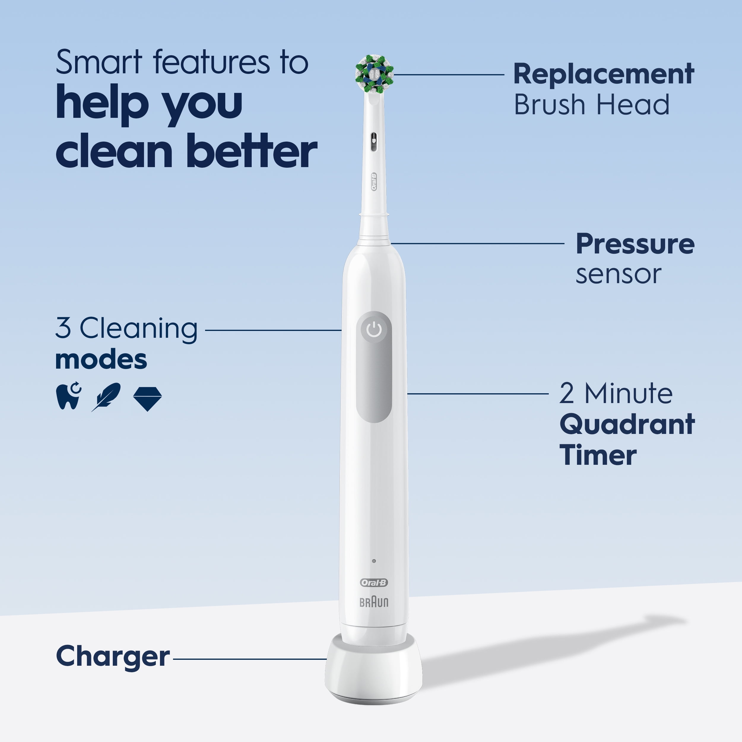 Oral-B Pro 1000 Rechargeable Electric Toothbrush, 1 Brush