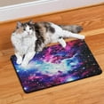 thumbnail image 2 of Dog Food Mat Space Galaxy Astronaut Planet Starry Night Cosmos Pet Feeding Mat Absorbent Waterproof Non-Slip Durable, 2 of 7