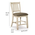 thumbnail image 3 of Bolan Counter Height Chair Set of 2, Rake Back, Antique White Wood, 3 of 3
