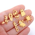thumbnail image 4 of Colgantes huecos de acero inoxidable con temática de Halloween, colgantes de Calavera, calabaza, vampiro, murciélago, bruja, araña y fantasma para joyería, lote de 5 unidades, 4 of 4