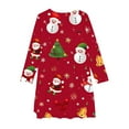 thumbnail image 4 of FamilyThread Girls Christmas Print Dress Long Sleeve Dress for Girls Swing Twirly Skater Dresses Snowflake Casual A Line Dresses For 4-12Y, 4 of 5