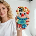 thumbnail image 4 of Oliegs Heated Blanket Cute 3D Clown Soft Silicone Phone For IPhone 11/12/13/14/15/16/17 Shockproof Full Coverage Protective Cover With Cartoon Design Scratch Sli Chocolate, 4 of 5