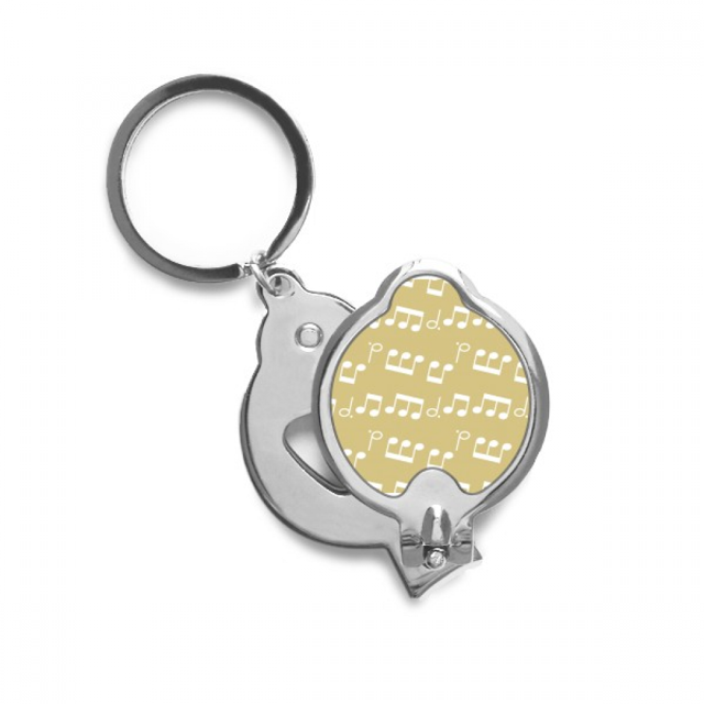 Coupe-ongles en Acier Inoxydable Notes de Musique Blanches Jaune Clair