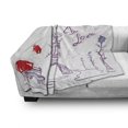 thumbnail image 2 of Eiffel Tower Soft Flannel Fleece Throw Blanket, Autumn Romantic Paris Historical Valentine's Day Umbrellas Doodle, Cozy Plush for Indoor and Outdoor Use, 70" x 90", Lilac Red Pale Blue, by Ambesonne, 2 of 5