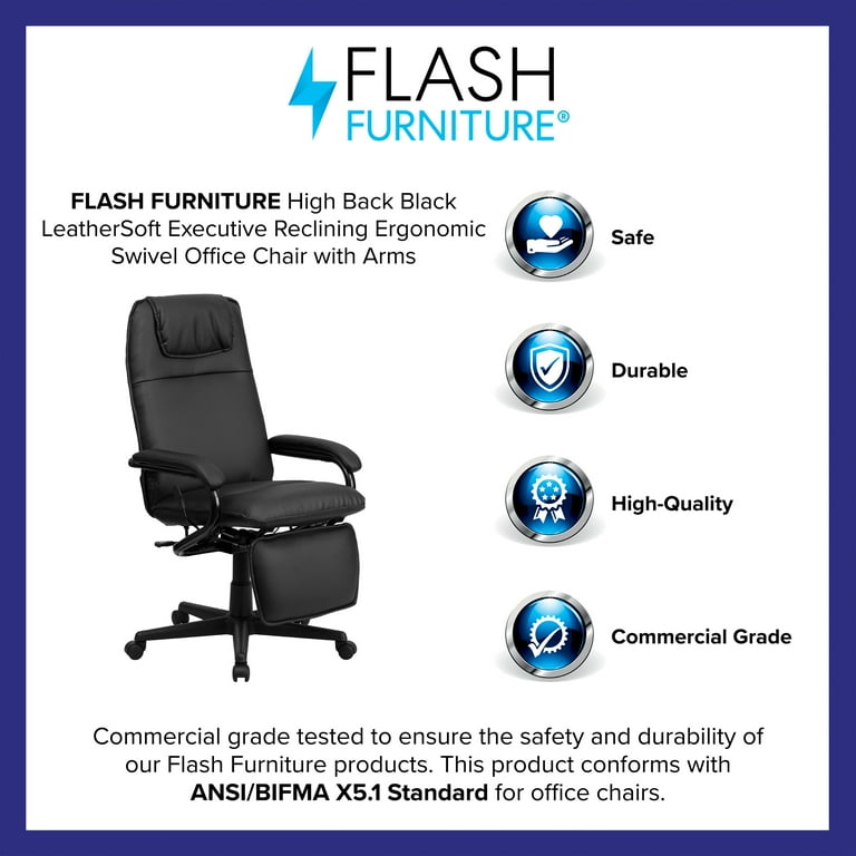 Flash furniture high back leather executive reclining outlet swivel office chair