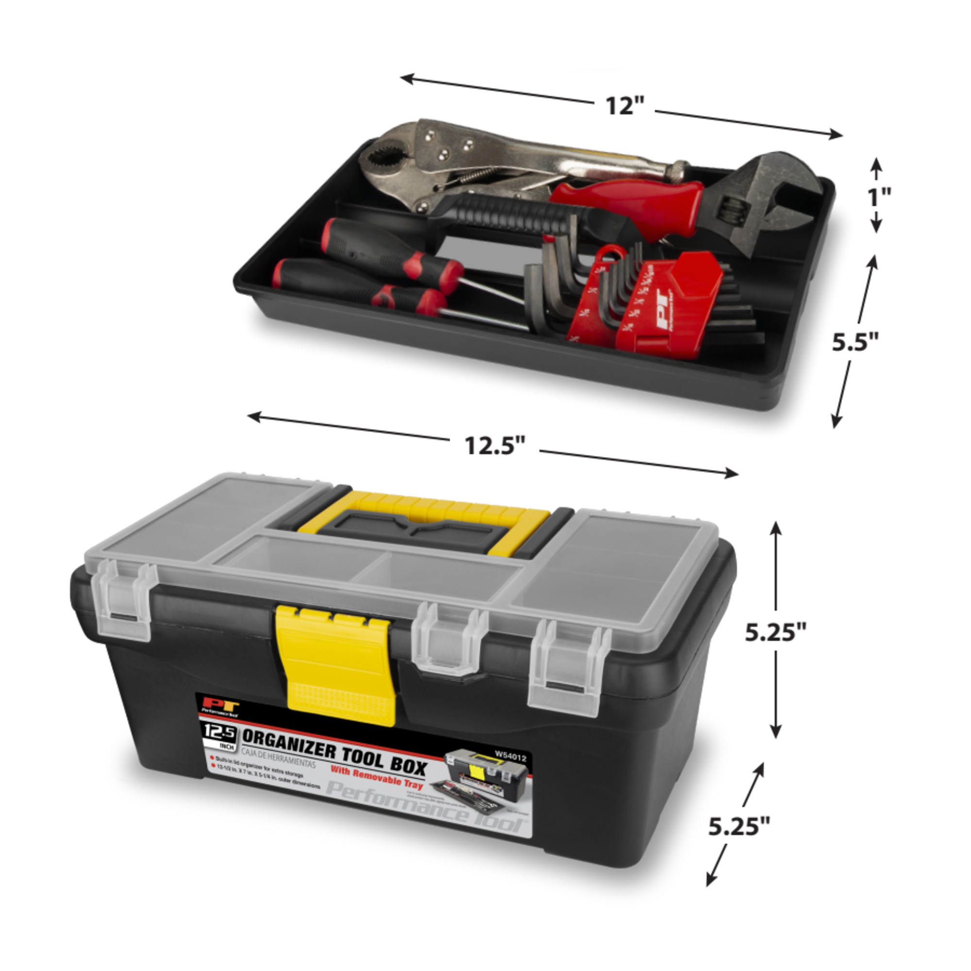 Performance Tool Heavy-Duty Plastic Organizer Box, Black photo 3