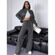 thumbnail image 4 of Conjunto Deportivo de Dos Piezas para Mujer, Ideal para Otoño Incluye Sudadera de Larga con Cremallera y Pantalón Gris Oscuro M, 4 of 7