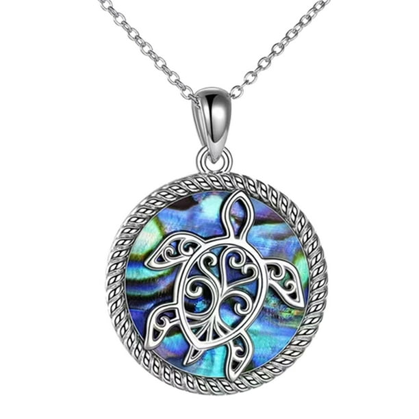 Mar collar de tortuga de plata del corazón del niño collar colgante de tortuga de joyería regalos para las mujeres hermana hija
