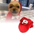 thumbnail image 4 of Christmas Santa Dog , Hooded Pet Pajamas Outfit with Santa Pattern, Warm Winter Coat for Small Dogs Cats, Festive Holiday Apparel for Parties & Daily Wear, S, 4 of 4
