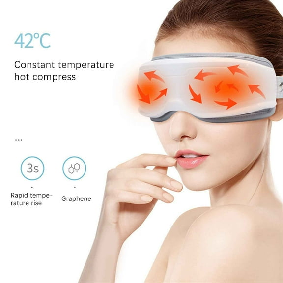 YiFudd Eye Massager with Heat, 5 Massage Modes Bluetooth Music Heated Massager for Migraines, Relax and Reduce Eye Strain Dark Circles Eye Bags Dry Eye Improve Sleep, Ideal Gifts for Wom