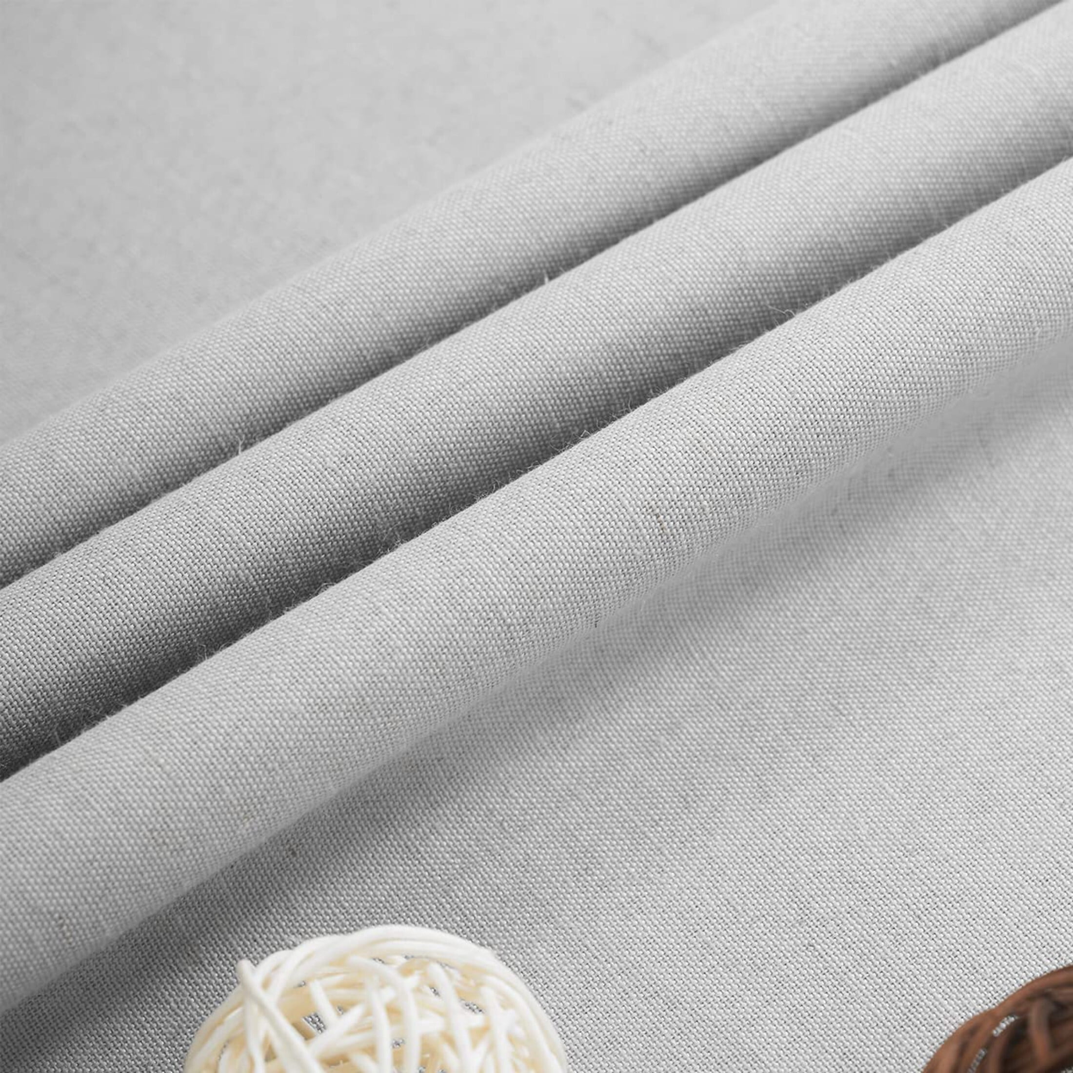 Flowpartex Gray Linen Full Blackout Energy Efficient Curtains for Bedroom Solid Thermal Insulated Window Panels Backtab Rod Pocket Drapes, 84"L×54"W 2 Pcs