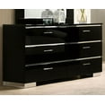 thumbnail image 6 of 5pcs Bedroom Queen Size Bed Set Black High Gloss Lacquer Solid wood Dresser Mirror Nightstand Solid Wood beautiful Furniture, 6 of 8