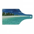thumbnail image 1 of Fiji Cutting Board, Clear Still Waters Surrounding a Island, Decorative Tempered Glass Cutting and Serving Board, in 3 Sizes, by Ambesonne, 1 of 2