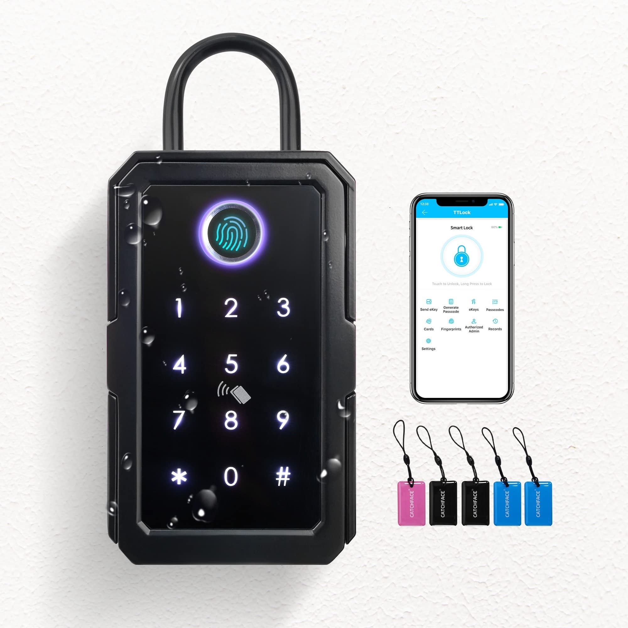 Outdoor Waterproof Safe Security Intelligent Password Storage Lock Tuya or TTLock APP Key Box Anti-theft box ,Maximum Protection