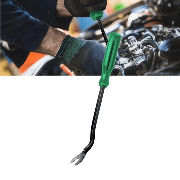 GOOACC Automotive Panel & Upholstery Clip Remover Tool, Ergonomic Stainless Steel Fastener Pry Bar - Green Remover for Plastic Fasteners, Minimizes Panel Damage & Prevents Clip Loss