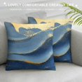 Autua Abstract Marble Blue and Gold Pillow Covers Art Marble Morden