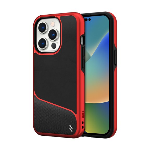 ZIZO DIVISION Series for iPhone 14 Pro (6.1) Case - Sleek Modern Protection - Black & Red