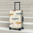 thumbnail image 6 of Rateoe Striped Vintage Planes Printed Luggage Cover, Suitcase Protector Fits 18-32 Inch Luggage-Small, 6 of 7