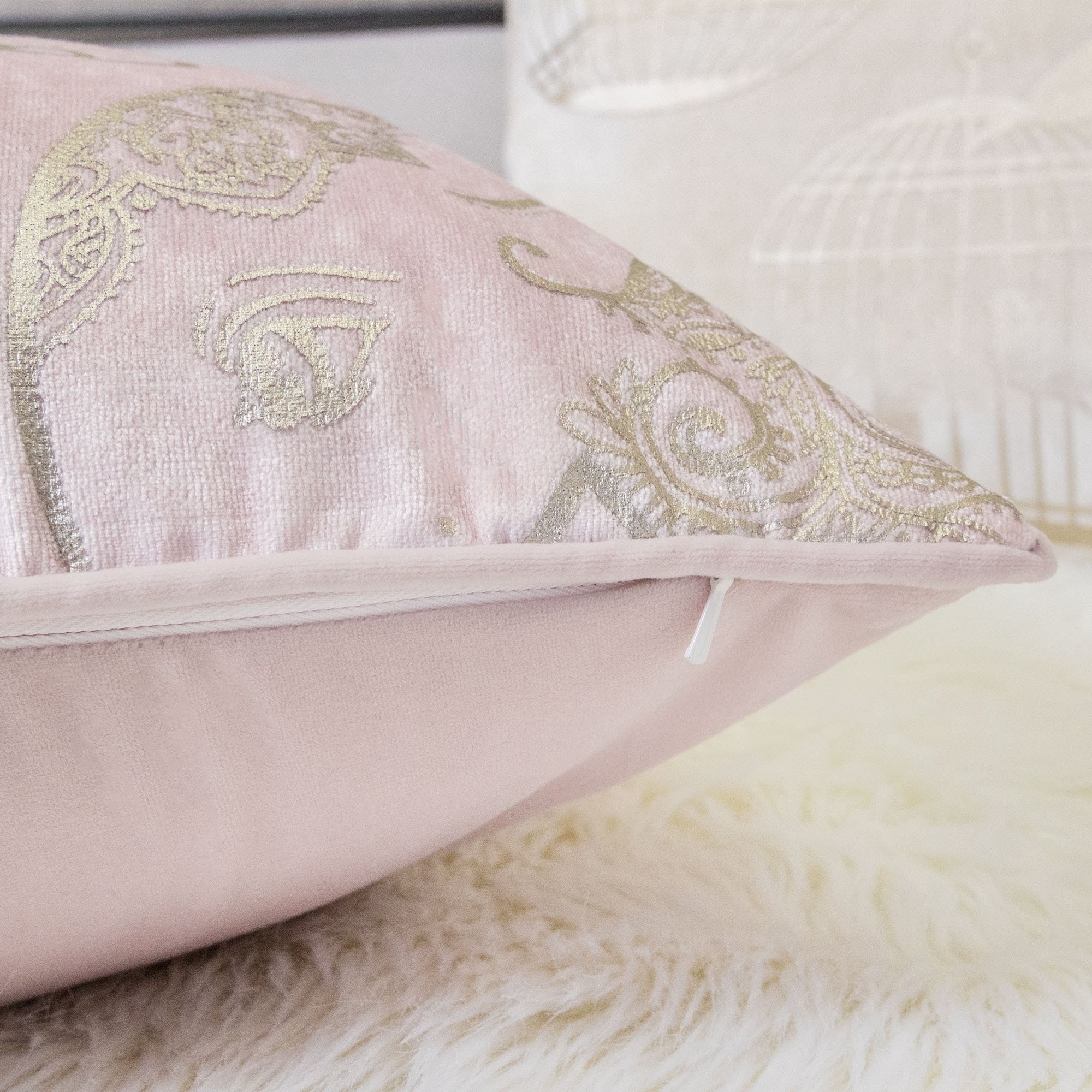 Horton Blush Animal Print Polyester 20 in. x 20 in. Throw Pillow