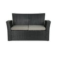 thumbnail image 2 of Westin Outdoor 4-Piece Rattan Wicker Conversation Sofa Set with Cushions, Black/Gray, 2 of 14