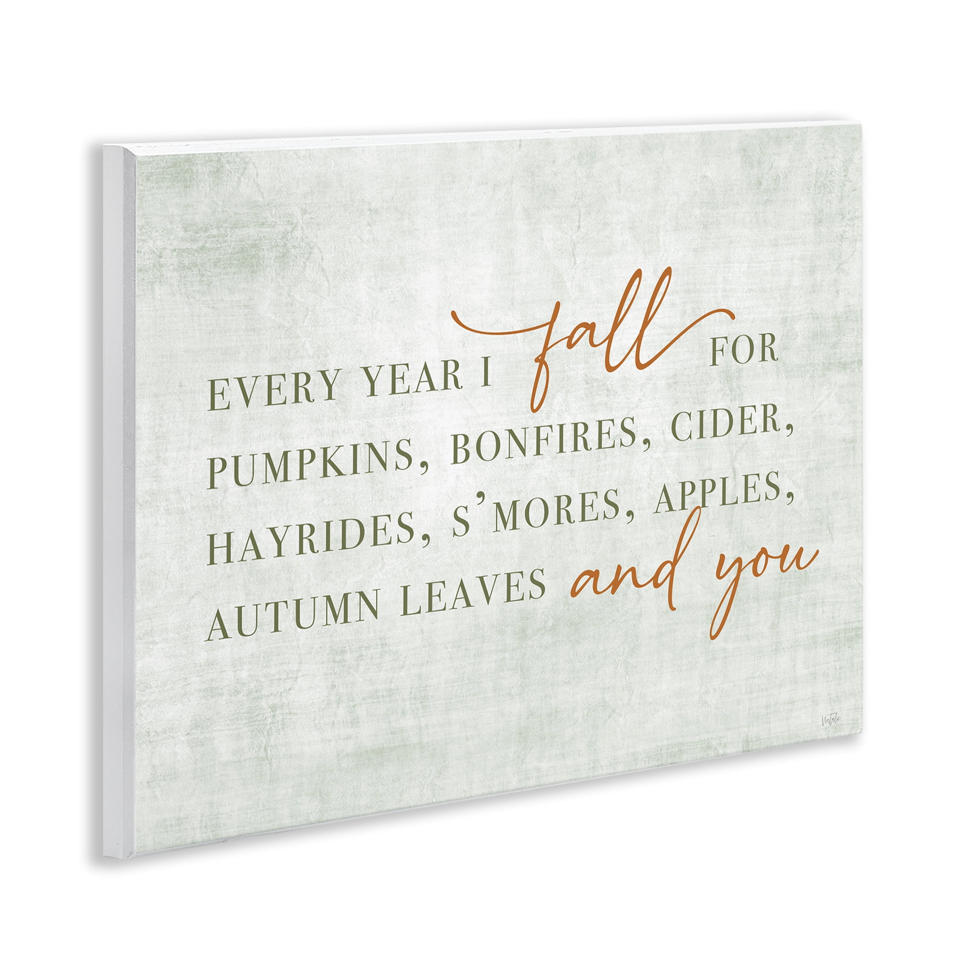 Stupell Industries Every Year Fall Phrase Typography Painting Unframed Art Print Wall Art, 14 x 11