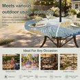 thumbnail image 6 of Round Outdoor Tablecloth with Umbrella Hole and Zipper, Yellow Blue Grey Palm Leaves Tablecloth with Elastic Waterproof, Summer Tropical Plants Botanical Patio Table Covers for 55" - 60" Pool Tables, 6 of 9