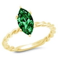 thumbnail image 7 of Solitaire Engagement Ring for Women - 2ct Simulated Emerald in 14K Yellow Gold Promise Ring, 7 of 7