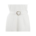 thumbnail image 4 of CINTURÓN CHIC Inspirador para Mujeres con Hebilla en Forma de Corazón y Perlas, Cinturones con Hebilla Engastada, Cinturón de Color Sólido para Vestido 40.6x1.3" Blanco, 4 of 5