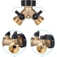 thumbnail image 4 of Grifo doble para lavadora, divisor de grifo de jardín de latón, conector en Y, 3/4 de pulgada para conectar 2 electrodomésticos, grifo de doble salida para grifo de jardín, adaptador de grifo, 4 of 5